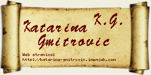Katarina Gmitrović vizit kartica
